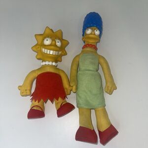 The Simpsons Vintage Original 1990 Plush Dolls Lisa and Marge - Set of 2